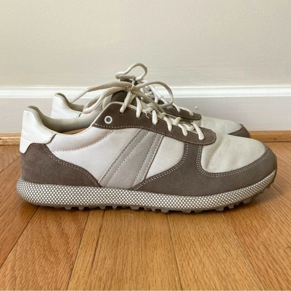 Johnnie-O Range Runner 2.0 Hybrid Golf Shoes Mens 9.5 Brown Beige Suede Athletic